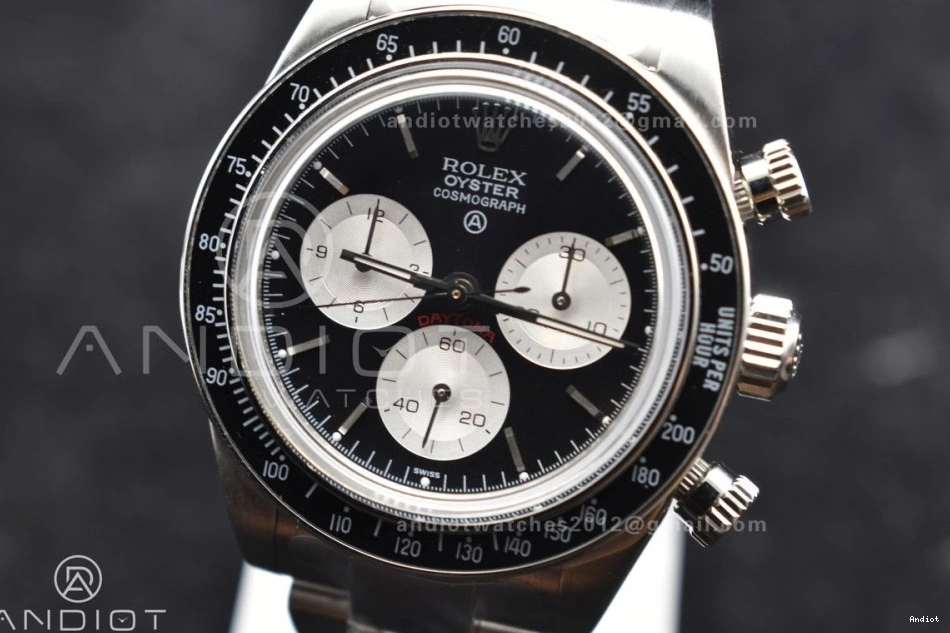 White Daytona A7750 ADGF Dial Best SS Bracelet Black on Edition SS 0311